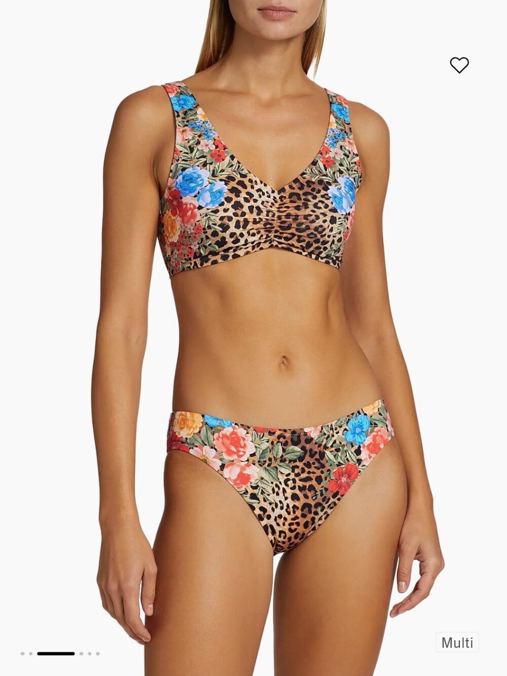 JOHNNY WAS | Cheetah Ruched Bikini Top & Hipster Bikini Bottom